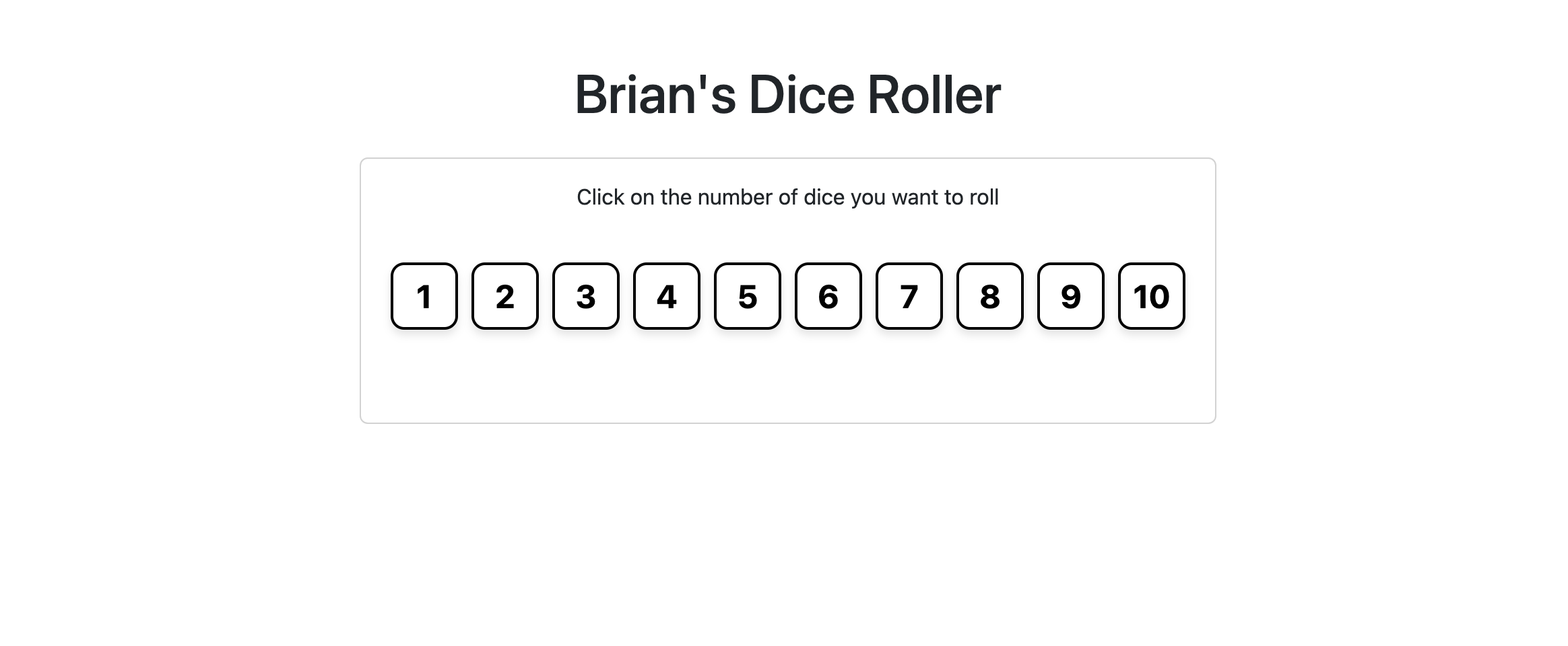 Dice Roller App Screenshot